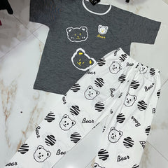 Grey and white 3 Bear Printed