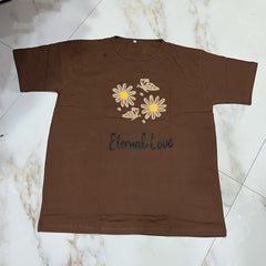 Brown with flower shirt