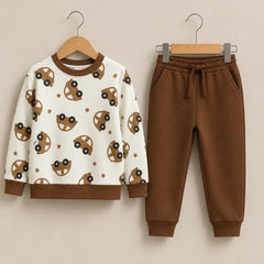 Brown Car Printed Suit