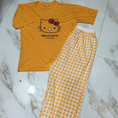 Hello Kitty with check trouser