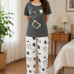 Grey and white 3 Bear Printed