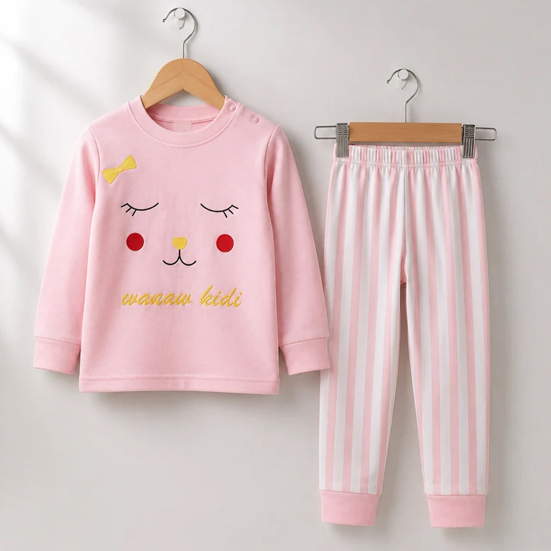 Sleeping Face Pink Baby Kids’ Winter Suit