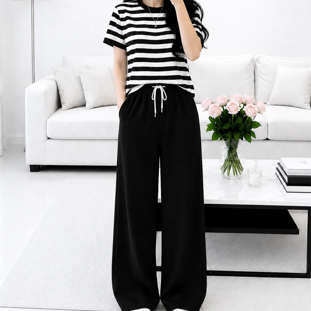 Black Striped shirt and black trouser