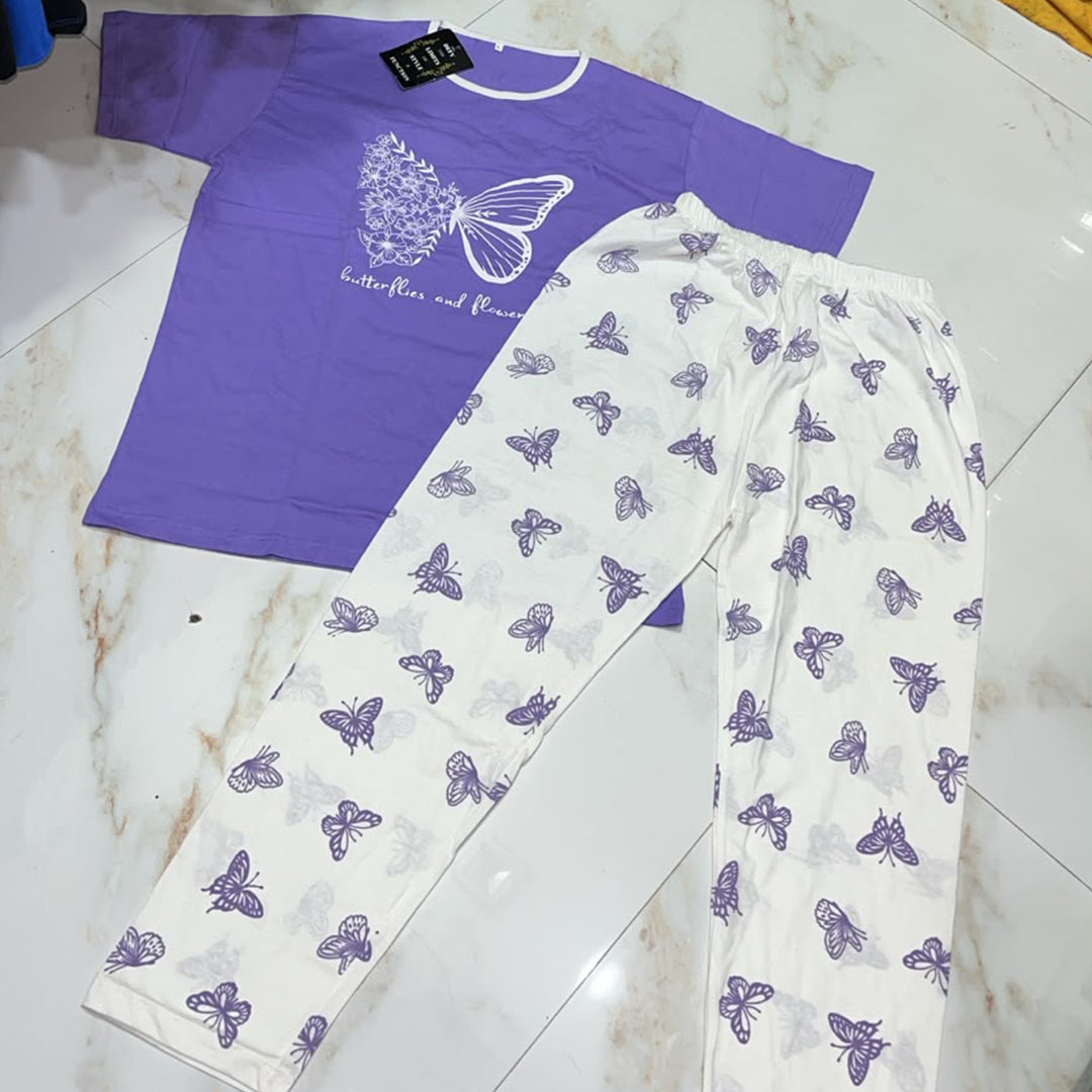 Printed shirts with white butterfly printed trouser