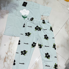 Flower printed shirt with Printed flower trouser